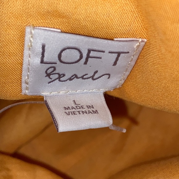 LOFT Beach NWT Size Large Marigold Yellow Open Tie Back Tiered Maxi Dress 3201 - Picture 9 of 11